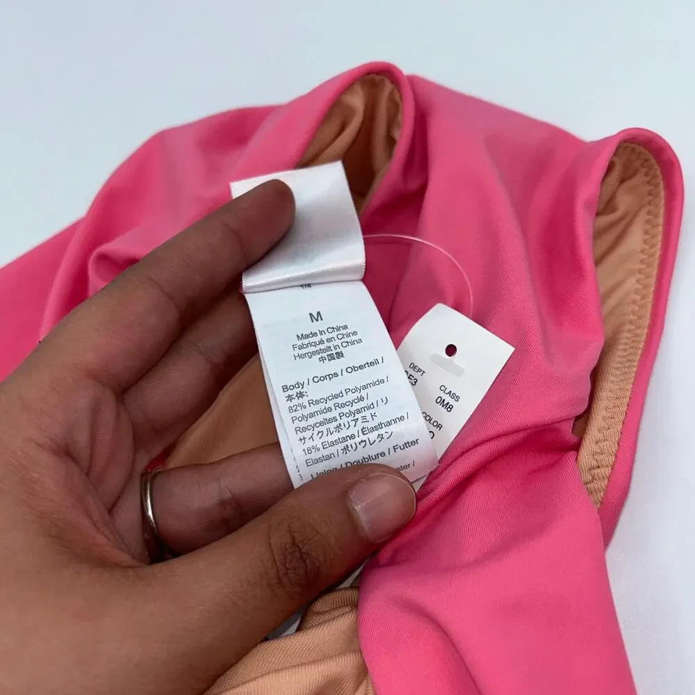 New J. Crew Pink High Rise Bikini Swim Bathing Suit Bottom Women's Size Medium